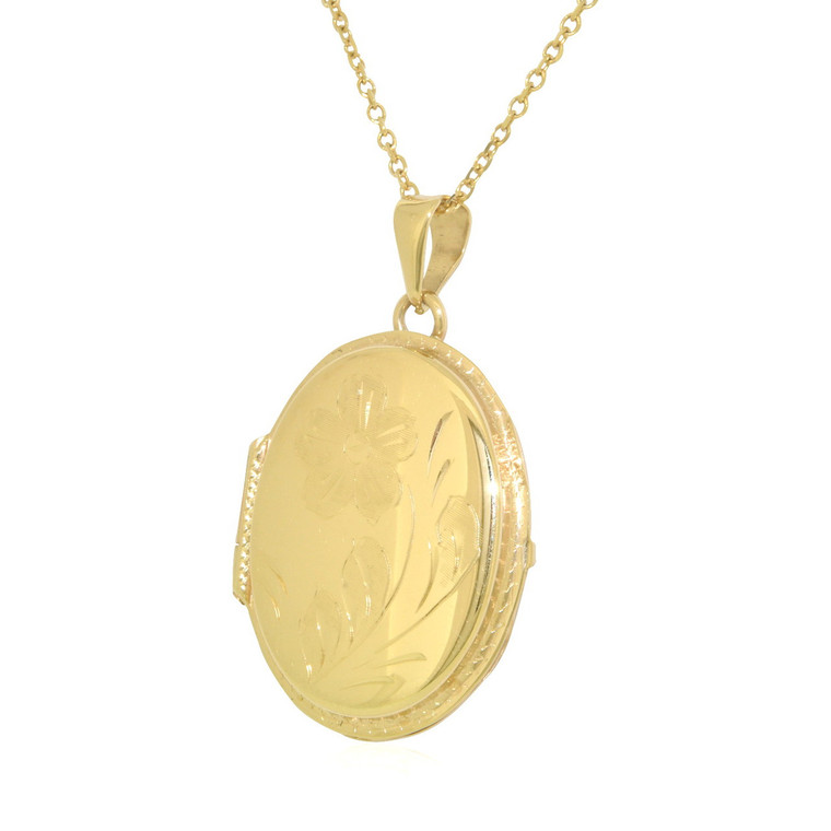 14K Yellow Gold Oval Shape Picture Locket Pendant 50003062 | Shin Brothers* 