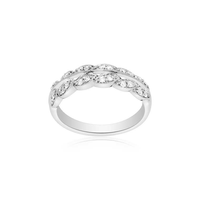 14K White Gold Diamond Wedding Band Ring 11005342 | Shin Brothers* 