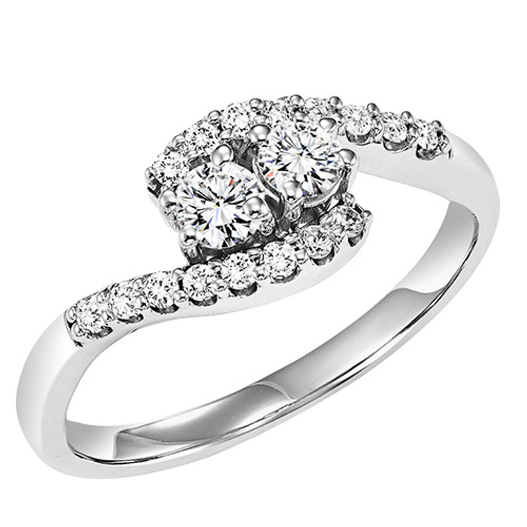 14K White Gold Twogether Diamond Ring TWO3002/150   | Shin Brothers* 