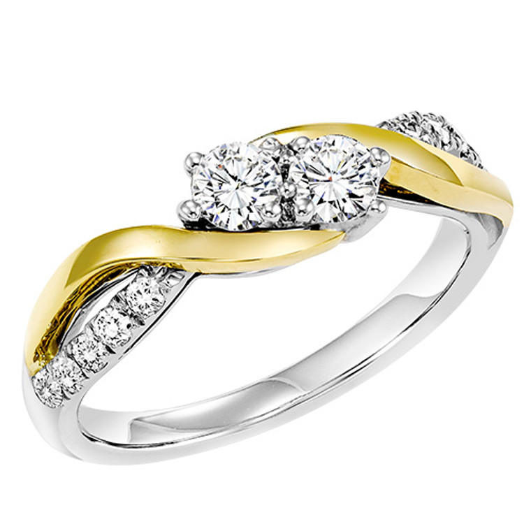 14K White and Yellow Gold Twogether Diamond Ring TWO3010/50    | Shin Brothers* 