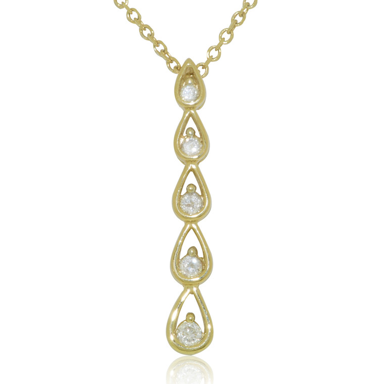 10K Yellow Gold Diamond 5-Pear Shape Drop Charm 59210033 | Shin Brothers* 