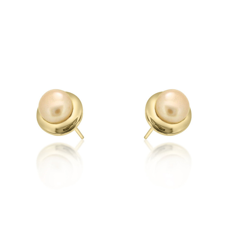14K Yellow Gold Cultured Pearl Earrings 42002723 | Shin Brothers*