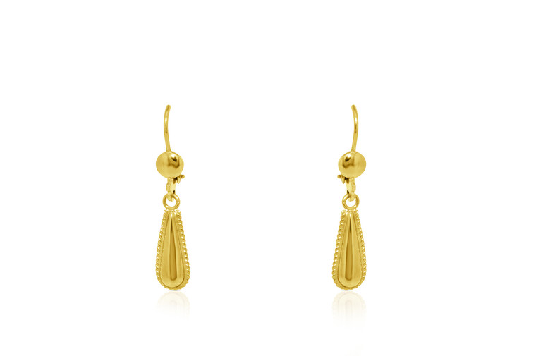 10K Yellow Gold Fancy Drop Earrings 49000129 | Shin Brothers*