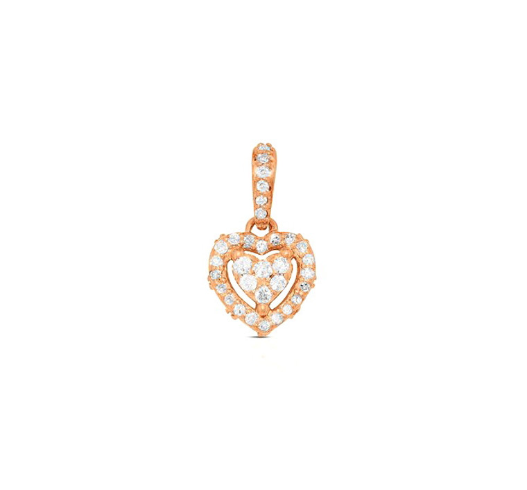 10K Pink Gold 0.45ct Diamond Heart Charm 59000214 | Shin Brothers* 