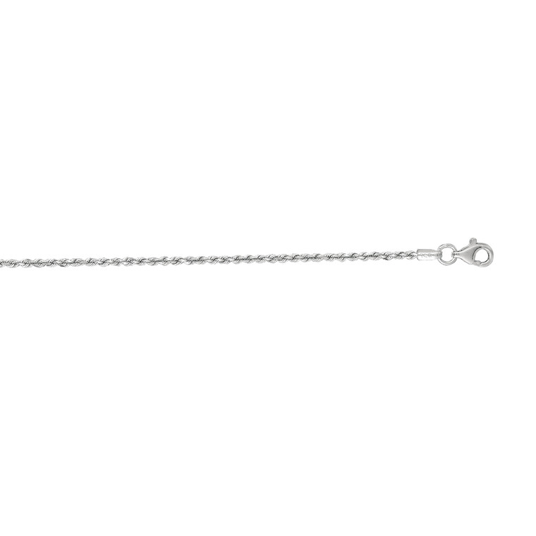 10K 18-inch White Gold 1.50mm Shiny Solid Diamond Cut Royal Rope Chain with Lobster Clasp 012WROY-18