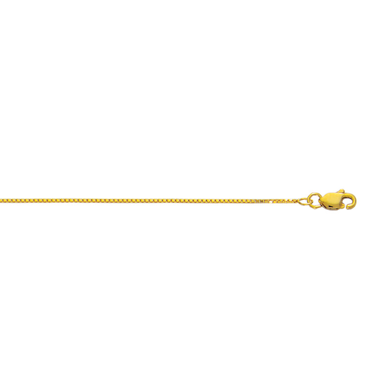 10K Yellow Gold 0.78mm Classic Box Chain with Lobster Clasp 053BOX-16" | Shin Brothers**