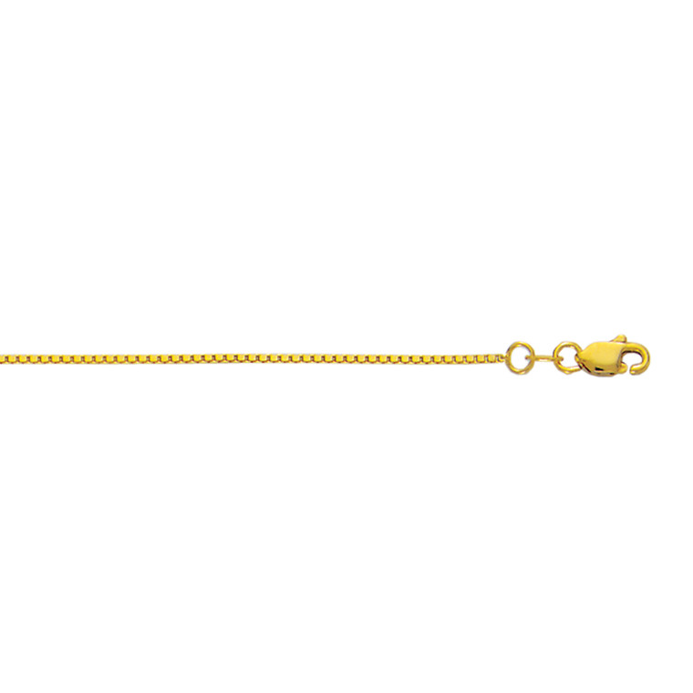 10K 20-inch Yellow Gold 1.0mm Shiny Box Chain with Lobster Clasp 063BOX-20 | Shin Brothers**