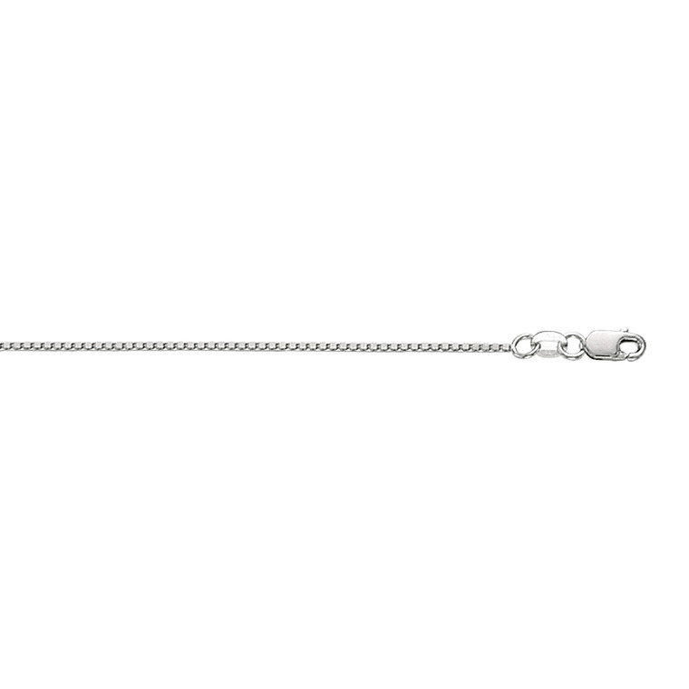 10K 18-inch White Gold 1.0mm Shiny Box Chain with Lobster Clasp 063 | Shin Brothers**