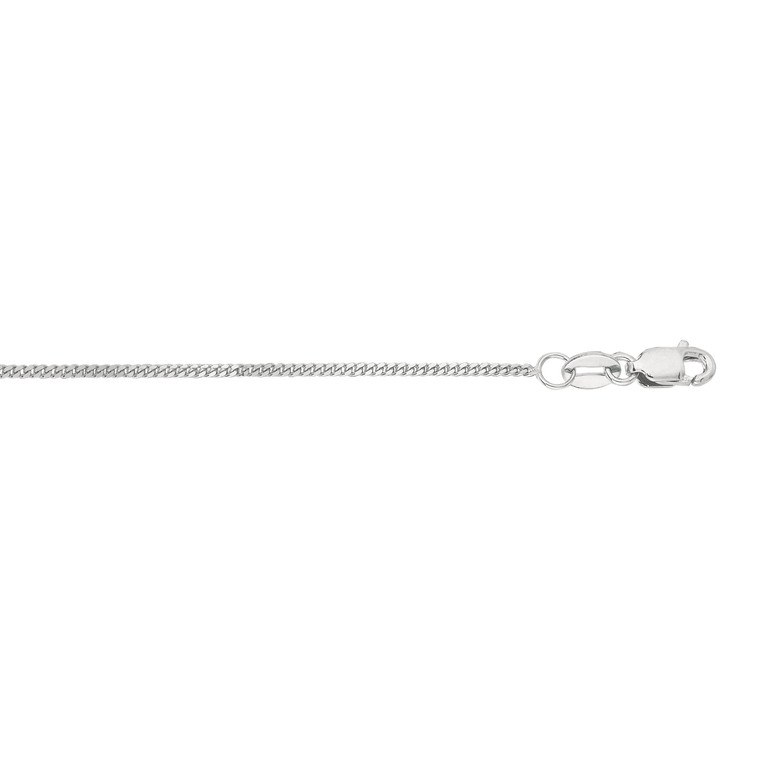 10K 16-inch White Gold 1.0mm Diamond Cut Gourmette Chain with Lobster Clasp 030WGR-16