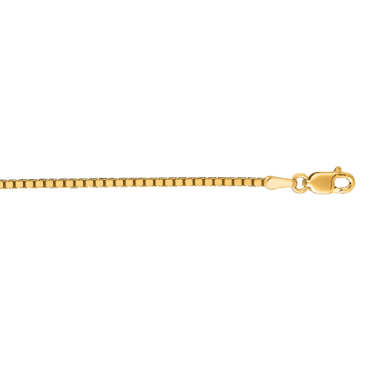 10K 20-inch Yellow Gold 1.4mm Shiny Box Chain with Lobster Clasp 073BOX-20**