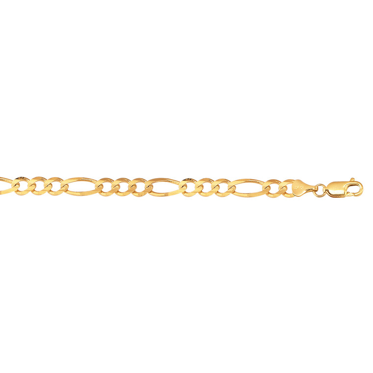 10K 20-inch Yellow Gold 7.0mm Diamond Cut Royal Figaro Link with Lobster Clasp 180RFIG-20