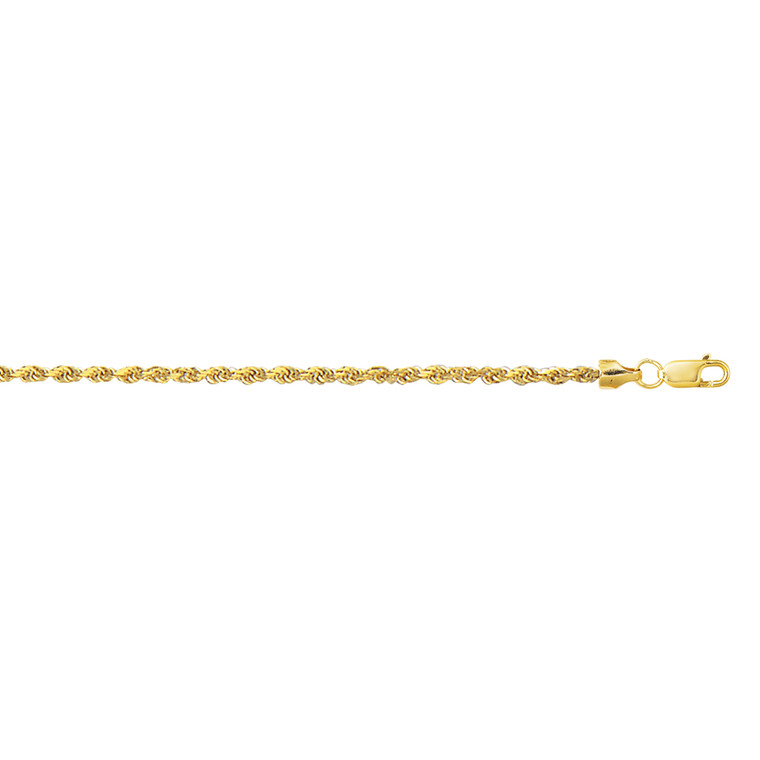 10K Yellow Gold 2.0mm Lite Rope Chain 116hsr-18" | Shin Brothers ** 