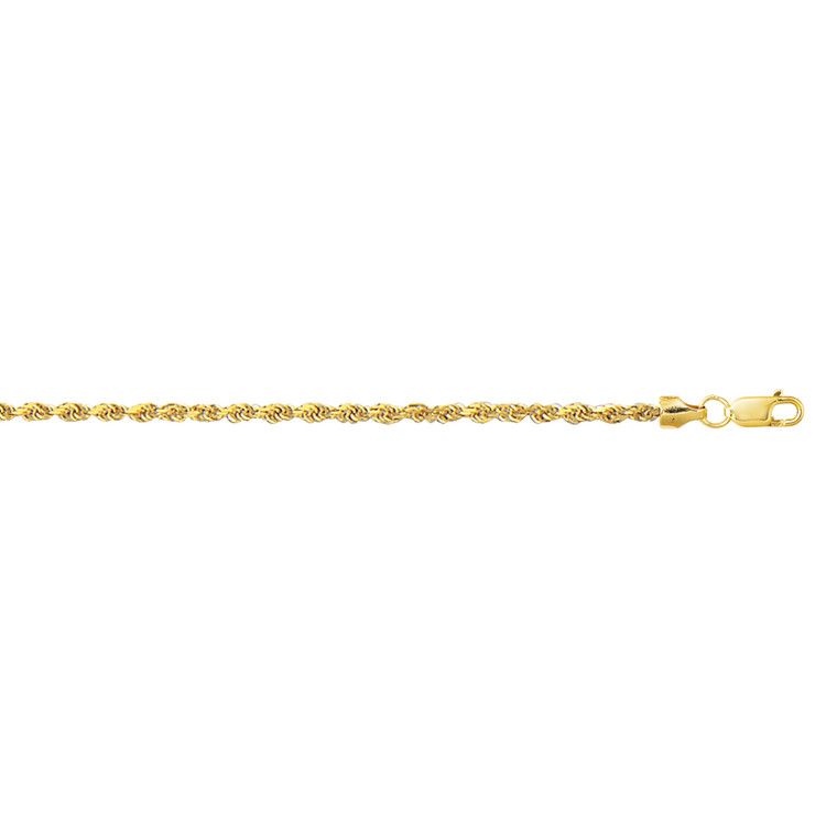 10K Yellow Gold 2.0mm Lite Rope Chain 116hsr-20" | Shin Brothers ** 