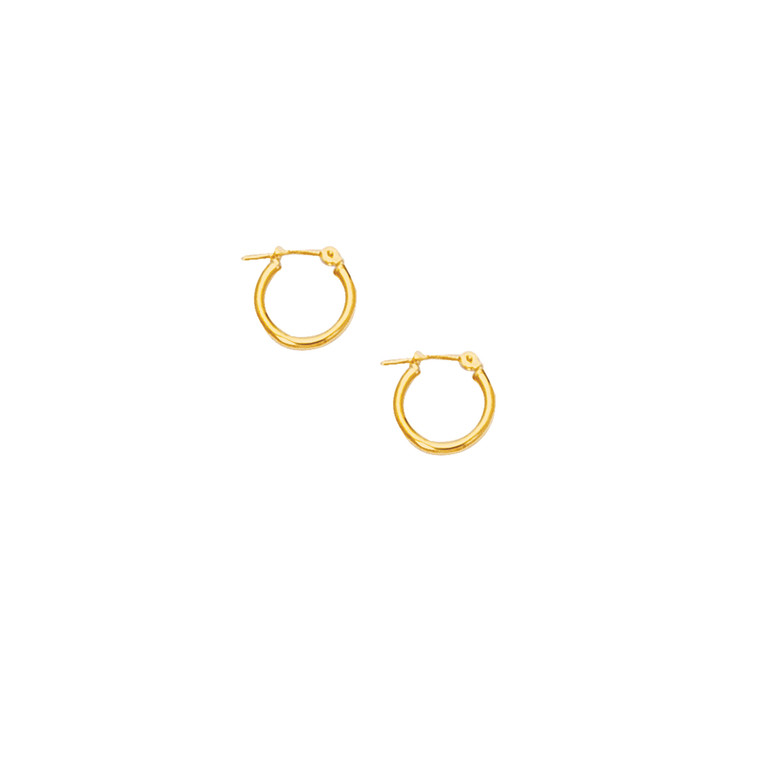 10K Yellow Gold Mini 2mm Hoop Earring 232LT | Shin Brothers **