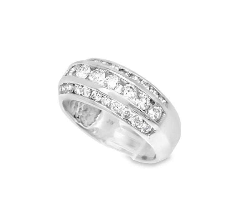 14K White Gold 1 ctw Channel Set Diamond Band 11001431 | Shin Brothers*