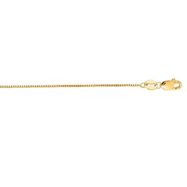 14kt 18-inch Yellow Gold 0.6mm Shiny Classic Box Chain with Lobster Clasp LBOX040-18