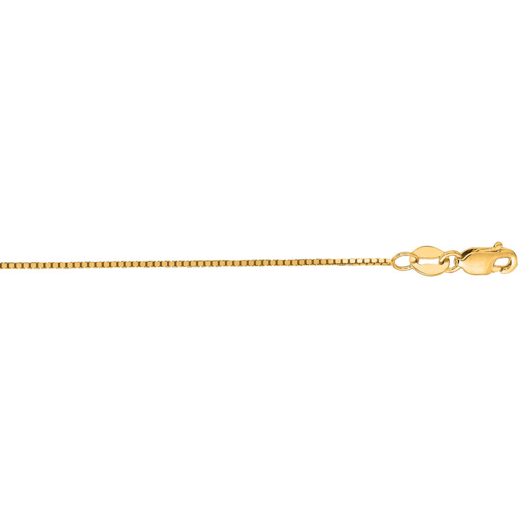 14kt 24-inch Yellow Gold 0.7mm Shiny Classic Box Chain with Lobster Clasp BOX048-24 | Shin Brothers**