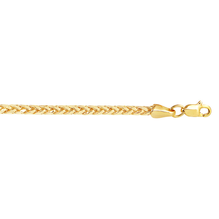 14k 20 inch Yellow Gold 2.7mm Diamond Cut Lite Franco Necklace with Lobster Clasp DFR068-20 | Shin Brothers*