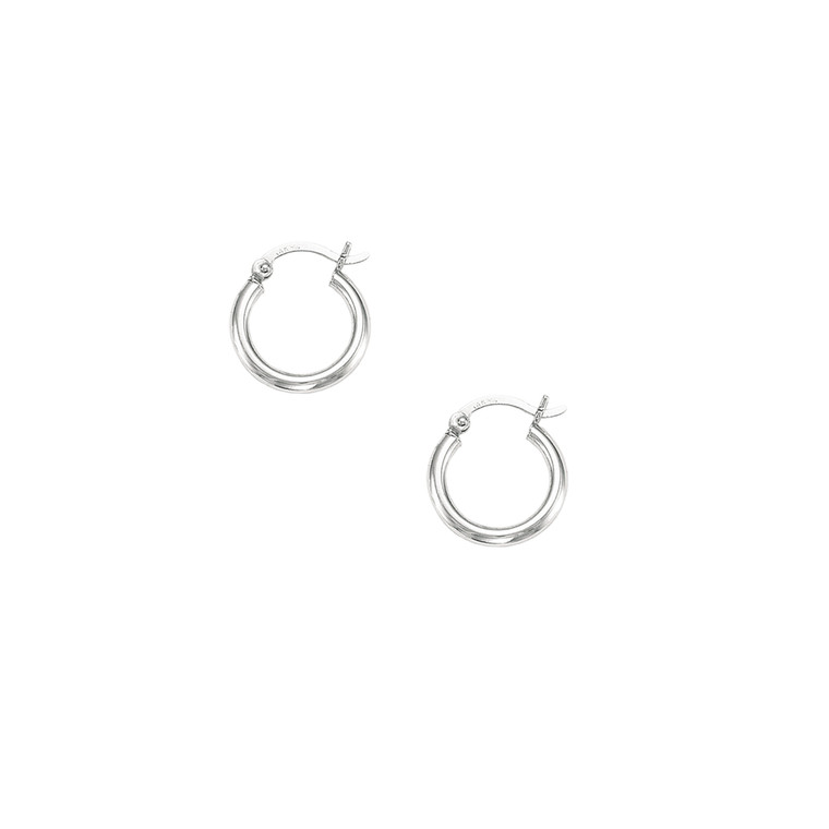 14K Gold 2x15mm Hoops ER372  | Shin Brothers ** 