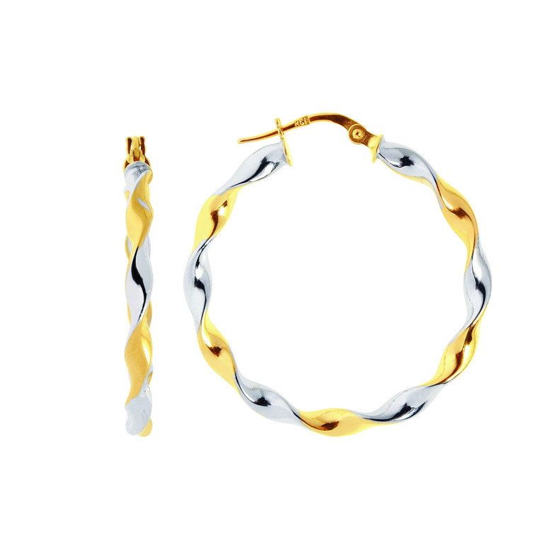 14K Gold Oval Twist Hoop Earring | Shin Brothers * 