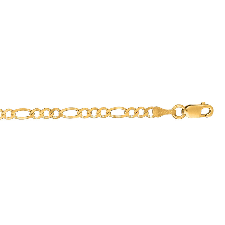 14K Yellow Gold 2.8mm Figaro Chain with Lobster Clasp FIG065-20" | Shin Brothers * 