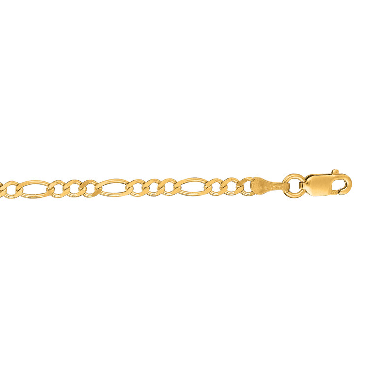 14K Gold 3.1mm Figaro Chain FIG080-22" | Shin Brothers **  