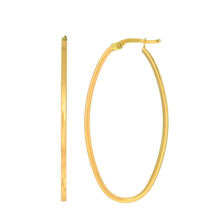 14K Gold Large Oval Hoop Earring ER308 | Shin Brothers **