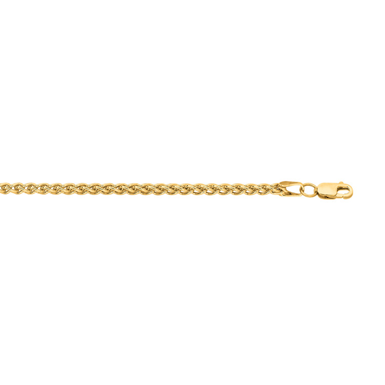 14K Gold 2.8mm Lite Round Wheat Chain hw070-22" | Shin Brothers * *