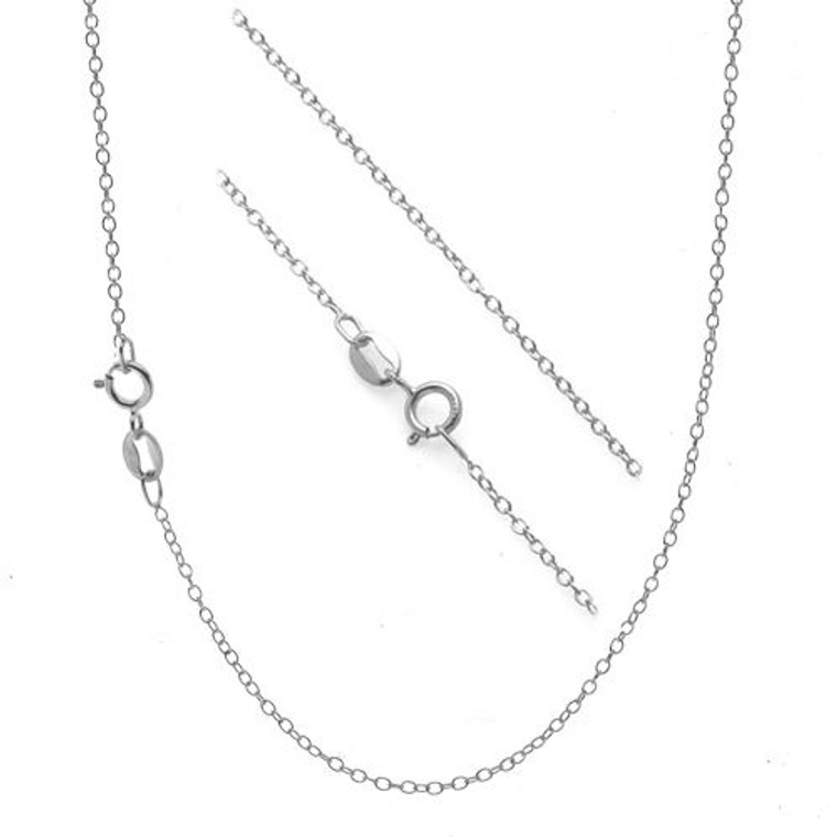 14K White Gold Ladies' Cable Chain 30002665 | Shin Brothers*