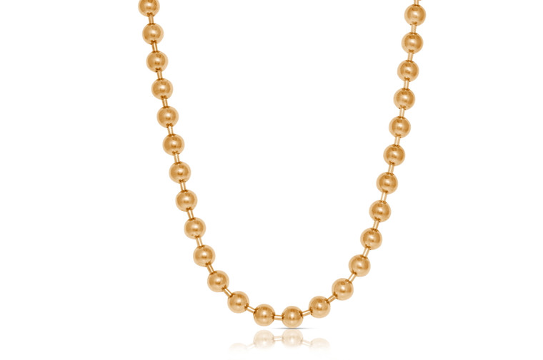 14K Pink Gold 20.5" Beads Link Chain 30000885 By Shin Brothers Inc.