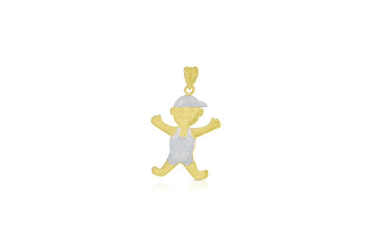 14K Two Tone Gold Boy Charm 50003215 By Shin Brothers Jeweler* 