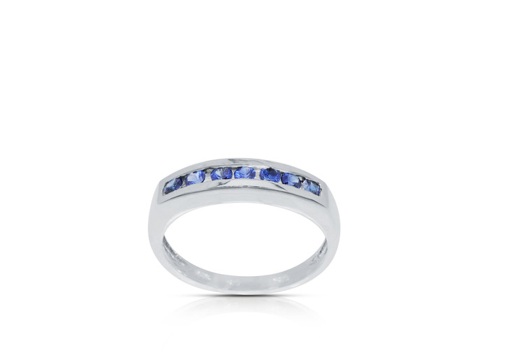 14k white gold Sapphire Gemstone Ring 12002588 | Shin Brothers* 