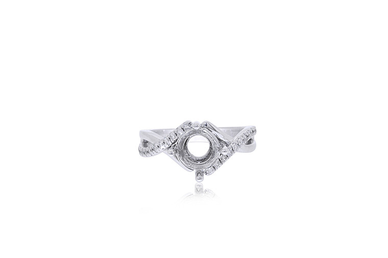 14K White Gold 0.54-carat Diamond Ring Setting  By Shin Brothers*