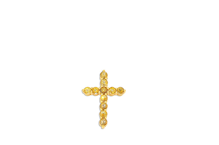 14K Yellow Gold Citrine Cross Charm 52001912