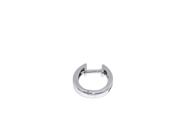 One 14K White Gold  Diamond Single Huggie Hoop Earring  41110017 | Shin Brothers* 