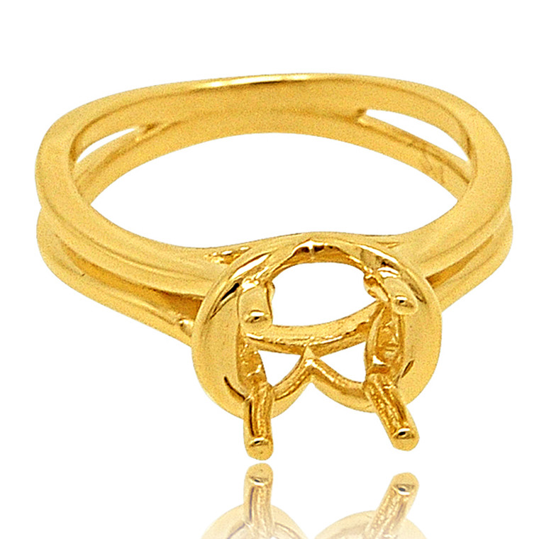14K Yellow 4 Prong Gold Ring Setting 10017335 By Shin Brothers* 