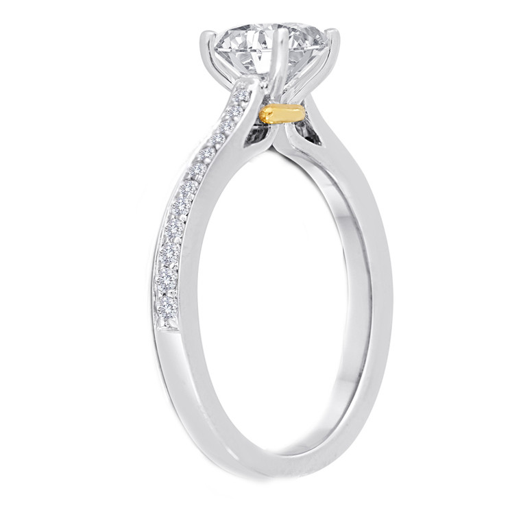 14K White and Yellow Gold Diamond Engagement Ring Setting 11005965 By Shin Brothers* 