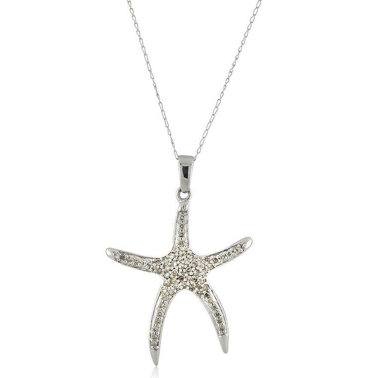 10K White Gold Diamond Starfish Necklace 31000883 | Shin Brothers*