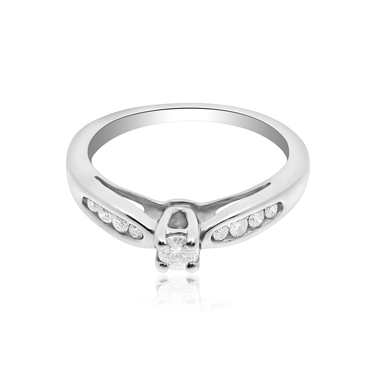 14K White Gold Diamond Engagement Ring 11002401 | Shin Brothers*