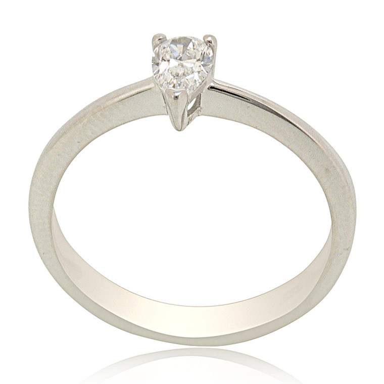 14K White Gold Diamond Solitaire Engagement Ring