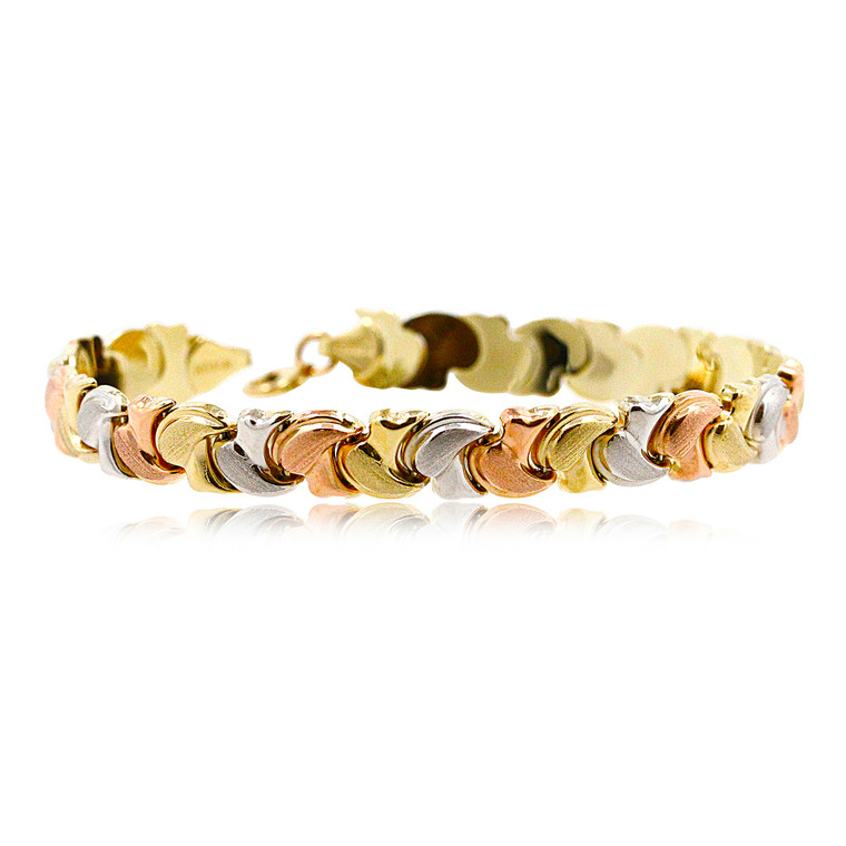 14K Tricolor Gold 7.25" Fancy Bracelet 20001625 | Shin Brothers*