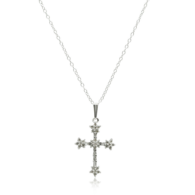 14K White Gold Diamond Cross Charm  51001918 By Shin Jewelers