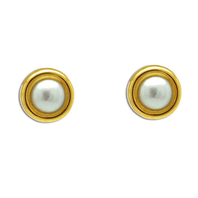 14K Yellow Gold Pearl Earrings 42003038 | Shin Brothers