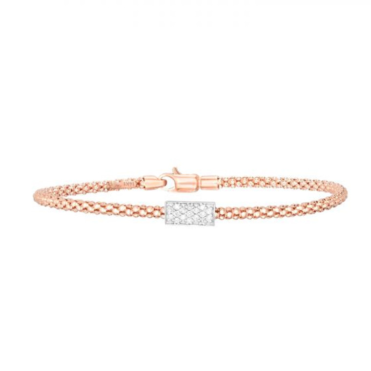 14K Rose Gold 7.25" Polished Popcorn Bracelet With Lobster Clasp | Shin Brothers*