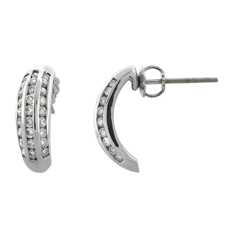 14K White Gold Diamond Earrings 41000655 | Shin Brothers*