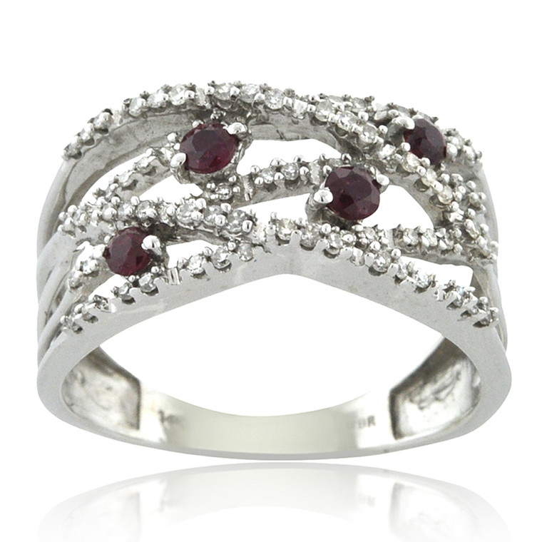 14K White Gold Ruby/Diamond Ring 12002740 | Shin Brothers*