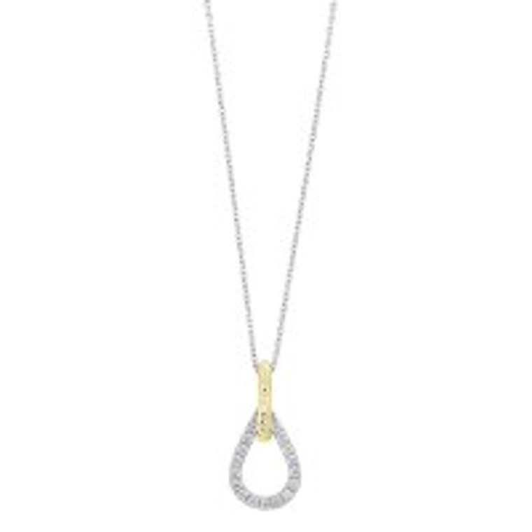 14K Two Tone Gold 0.15ct Diamond Pendant With 18" Chain 31000971 | Shin Brothers*