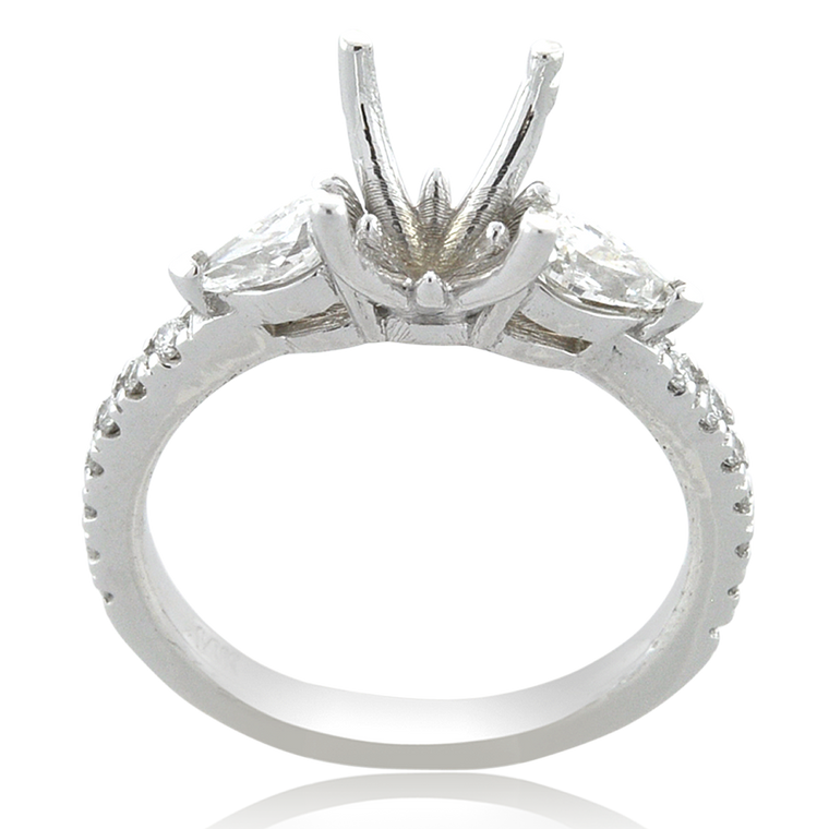 14K White Gold 0.52 ctw Diamond Engagement Ring Setting 11006375 | Shin Brothers*