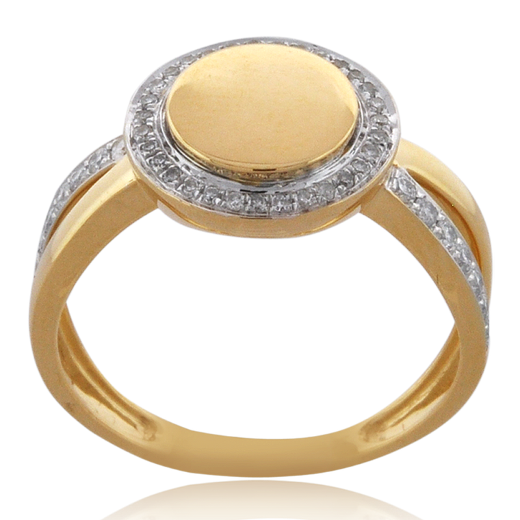 14K Yellow Gold Engravable Diamond Ring 11006407 | Shin Brothers*