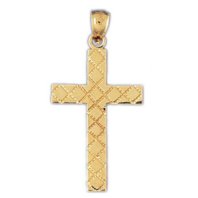 14K Yellow Gold Cross Charm DZ-8243 | Shin Brothers*